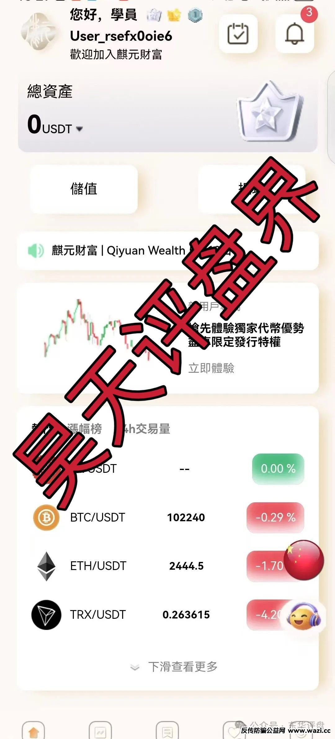 麒元财富跟单类资金盘骗局，已经开始单割，高度预警，即将崩盘跑路！