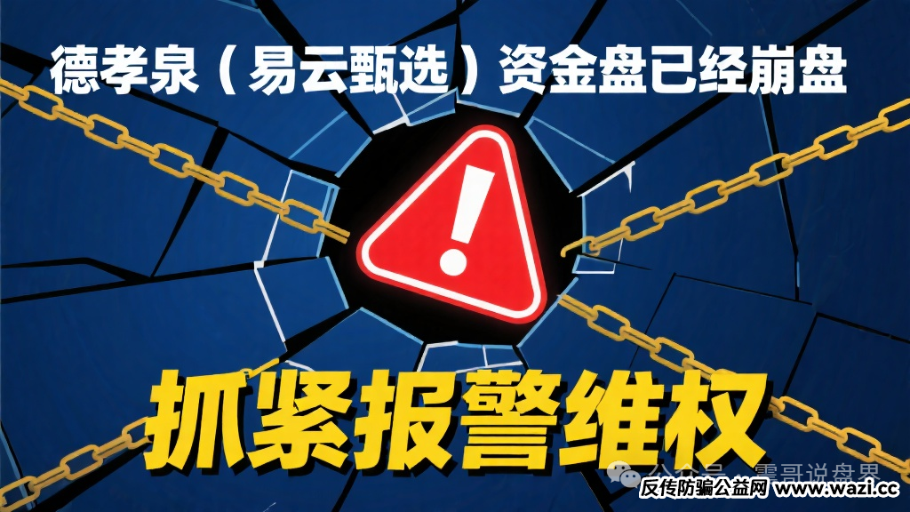 【德孝泉(易云甄选)】资金盘已经崩盘,抓紧报警维权!