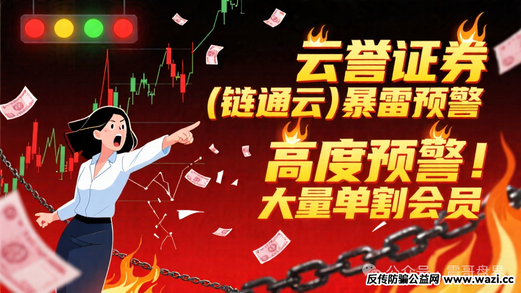 【云誉证券（链通云）】暴雷预警，高度预警，大量单割会员