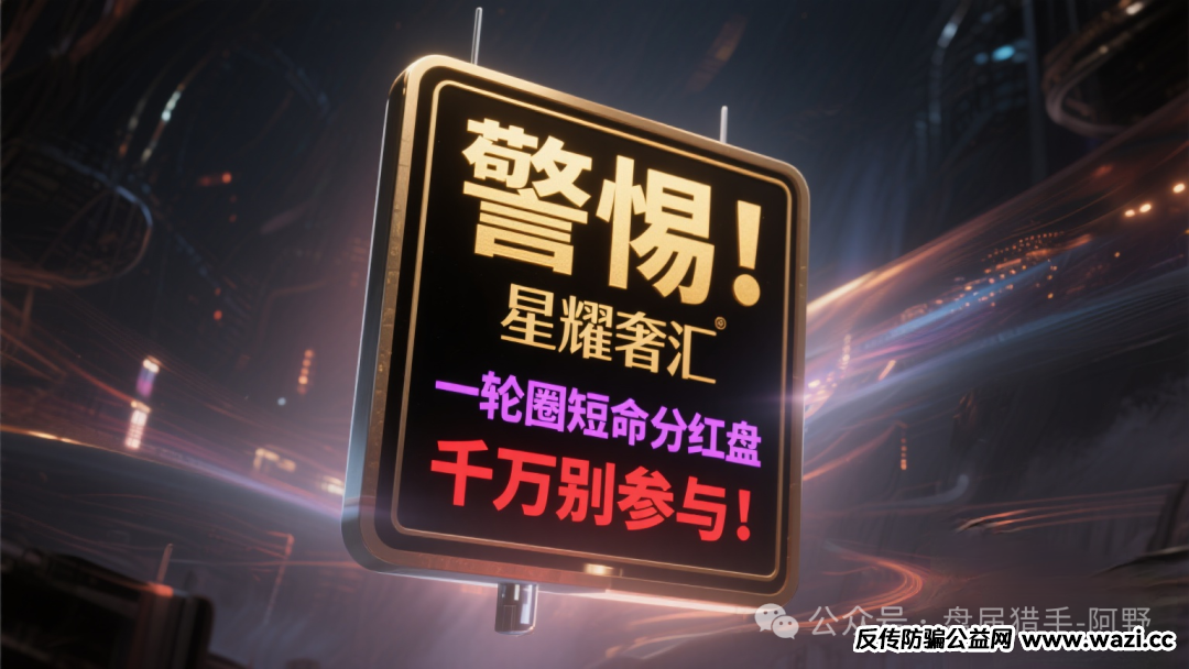 警惕！“星耀奢汇”，一轮圈短命分红盘，千万别参与！