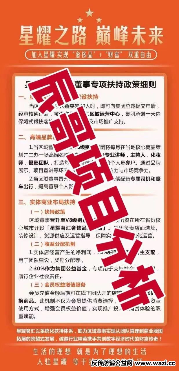 【星耀奢汇】分红类资金盘骗局，即将崩盘跑路！