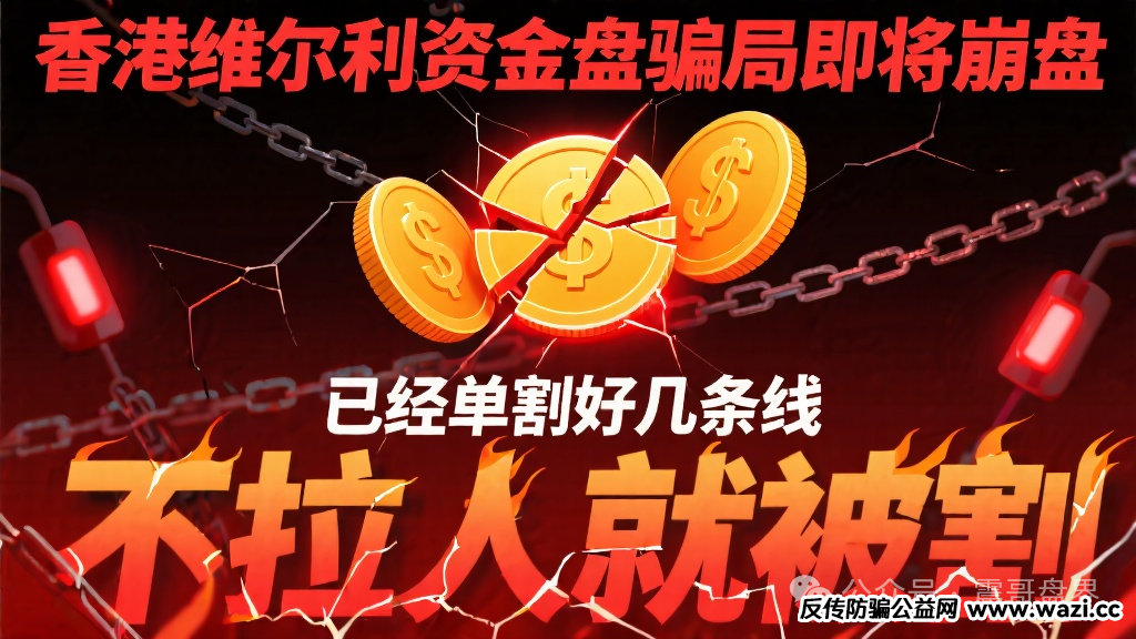 【香港维尔利】资金盘骗局即将崩盘，已经单割好几条线，不拉人就被割！