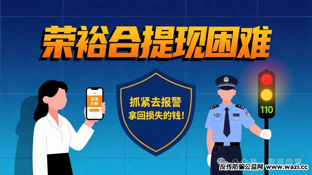 【荣裕合】提现困难，抓紧去报警，拿回损失的钱！