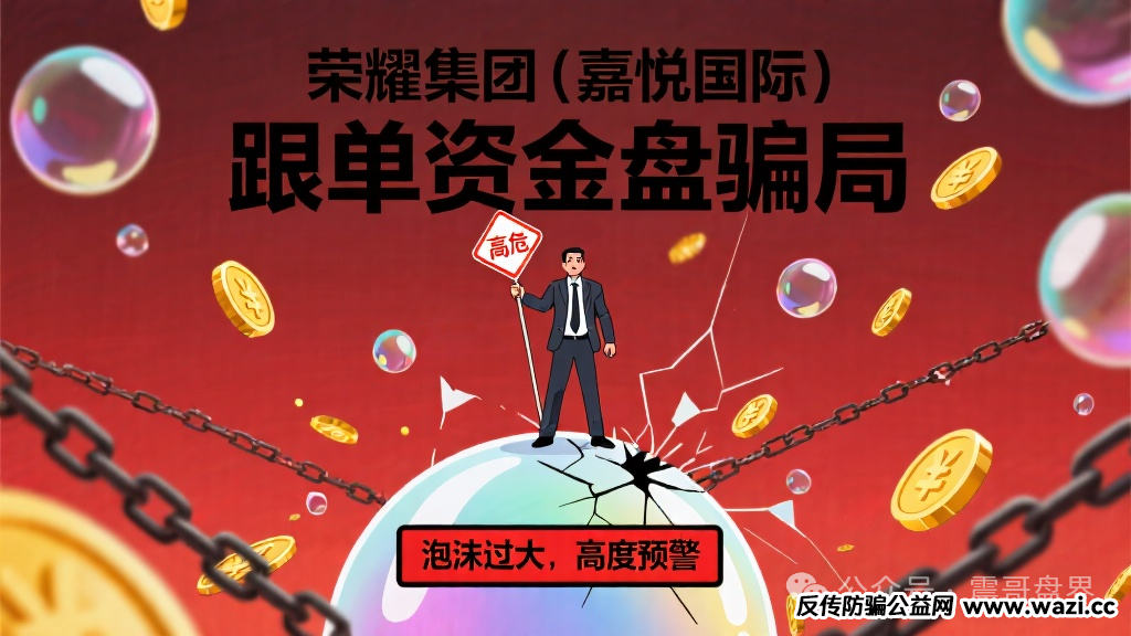 【荣耀集团（嘉悦国际）】跟单资金盘骗局，泡沫过大，高度预警！
