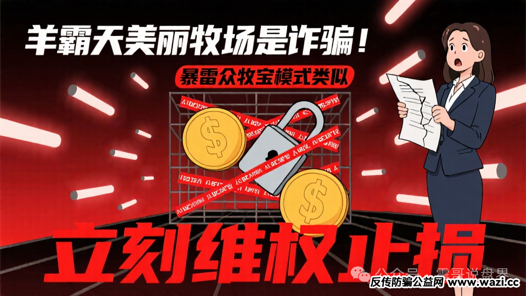 【羊霸天美丽牧场】是诈骗,和暴雷的众牧宝模式类似,立刻维权止损
