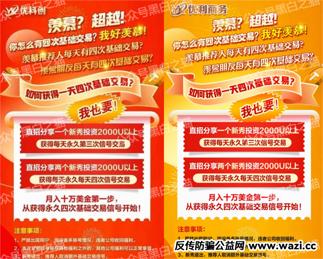 优科创变脸“优利商务”涉诈资金盘,换汤不换药,丛林法则下请投资人掂量后